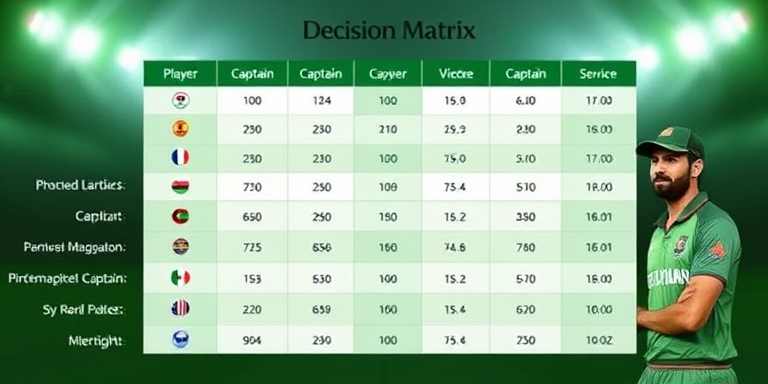 CricBet99 captain decision matrix